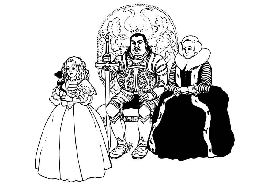 knekt og familie Fargeleggingsbilde knekt og familie