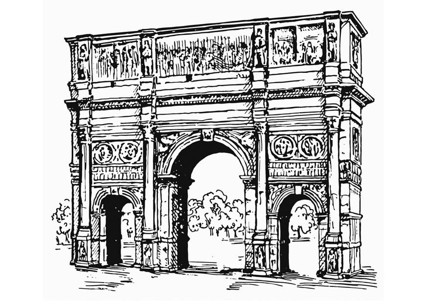 Fargeleggingsbilde konstantins triumfbue, roma