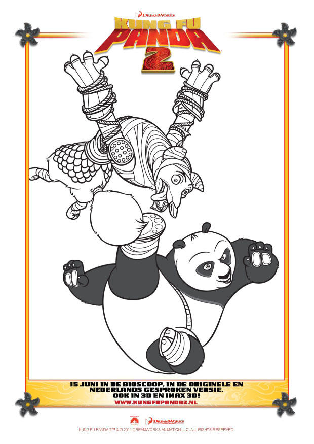Fargeleggingsbilde kung fu panda 2