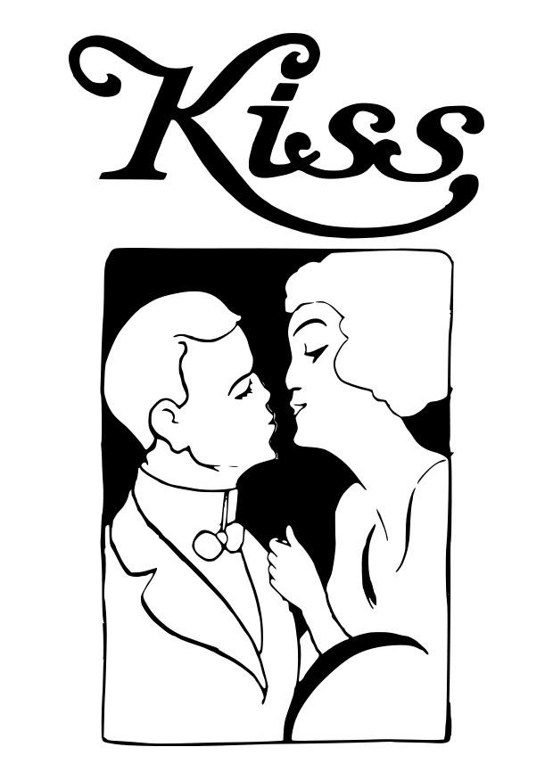 kyss Fargeleggingsbilde kyss