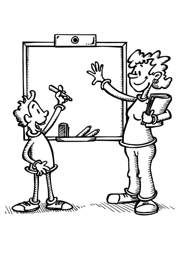 lærer og student Fargeleggingsbilde lærer og student