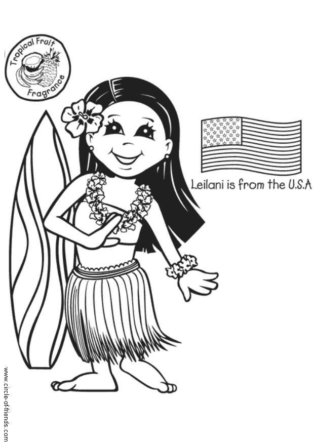 Fargeleggingsbilde leilani fra usa