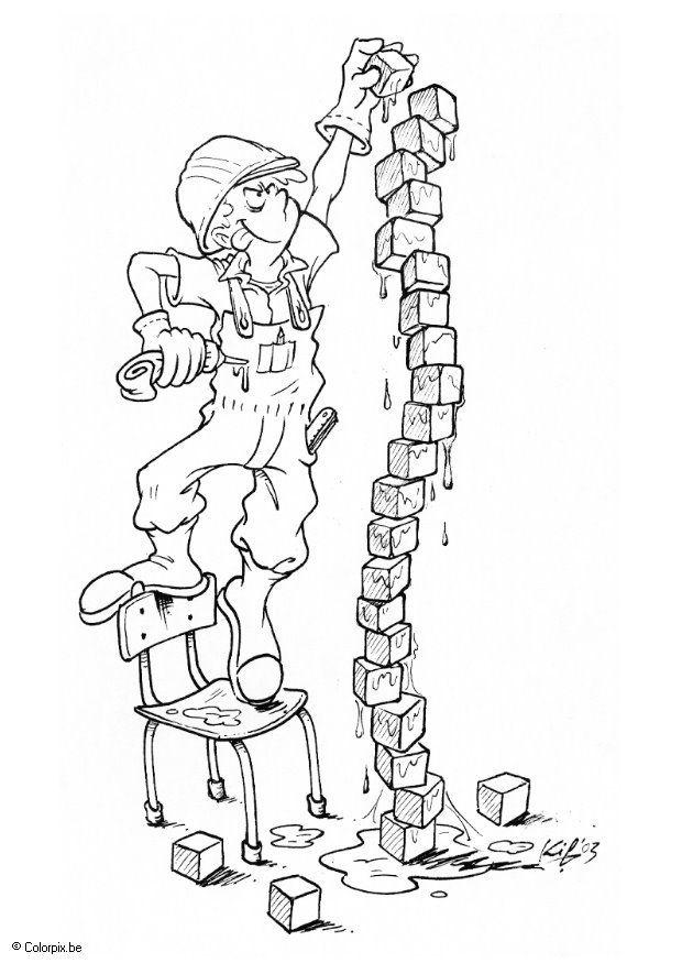 Fargeleggingsbilde leke med klosser