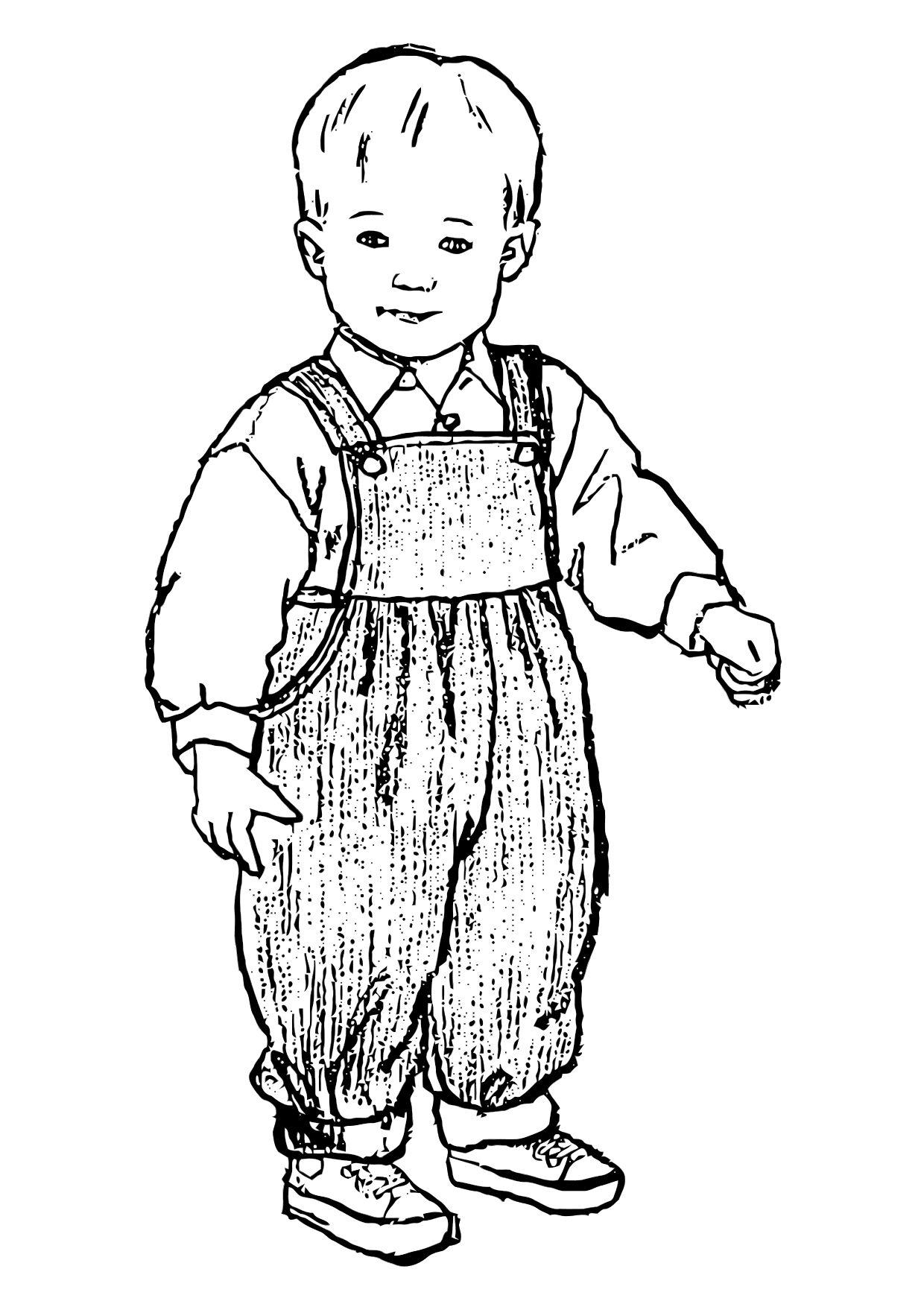 Fargeleggingsbilde liten gutt