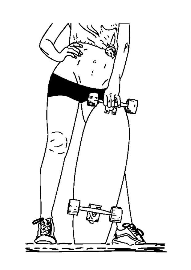 Fargeleggingsbilde longboard