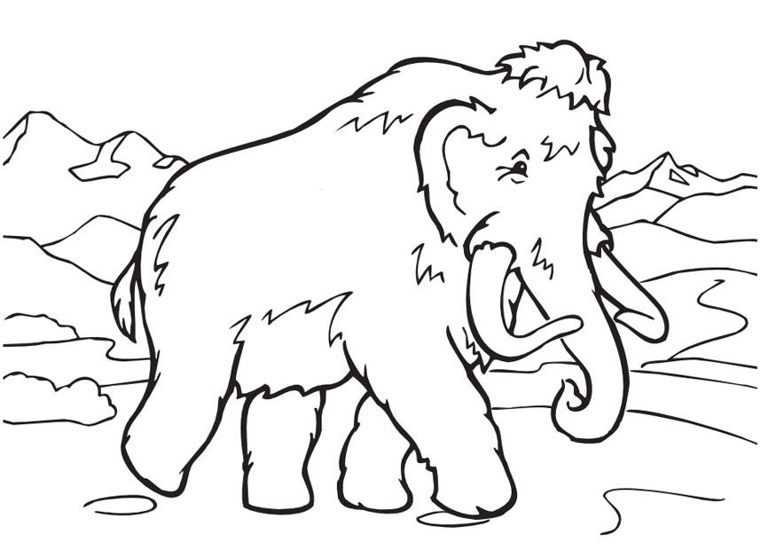 Fargeleggingsbilde mammut med langt hA¥r