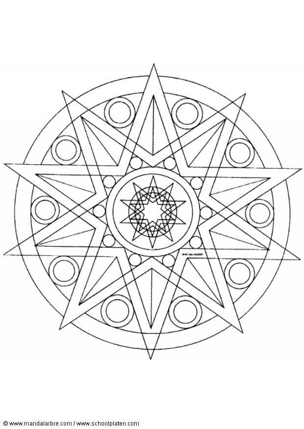 mandala - 1402b Fargeleggingsbilde mandala - 1402b