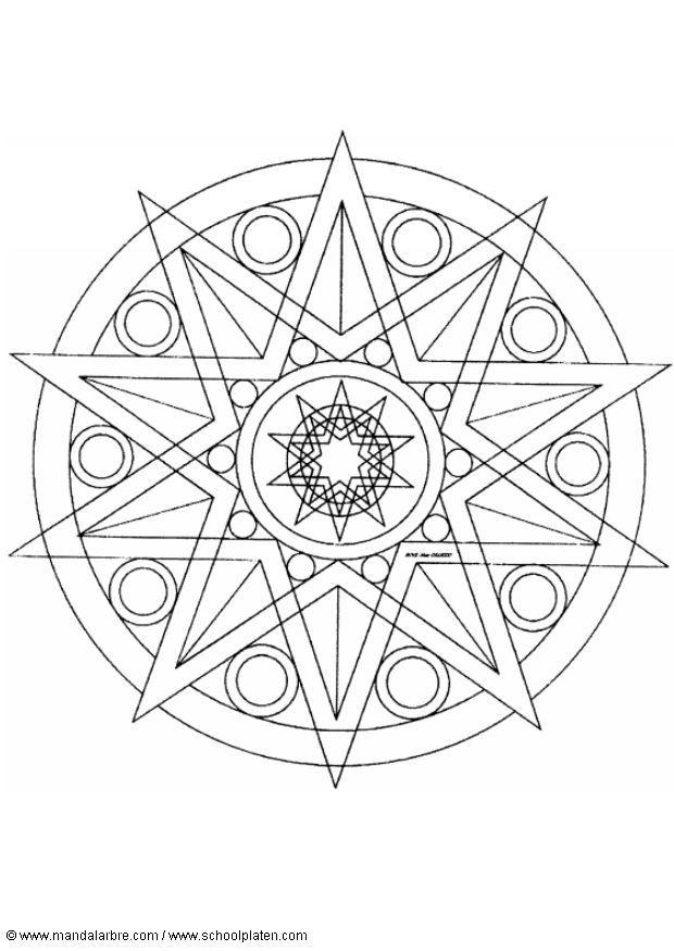 Fargeleggingsbilde mandala - 1502a