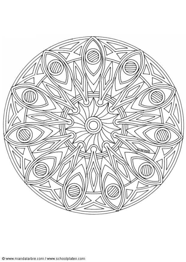 mandala - 1502f Fargeleggingsbilde mandala - 1502f