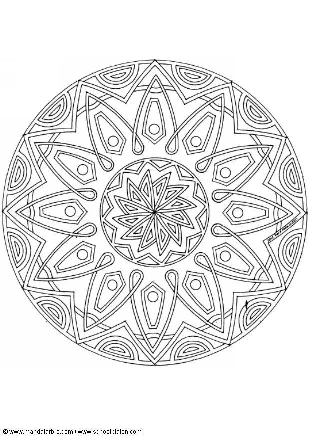 Fargeleggingsbilde mandala - 1502g