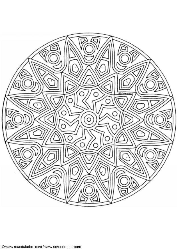 Fargeleggingsbilde mandala - 1502h