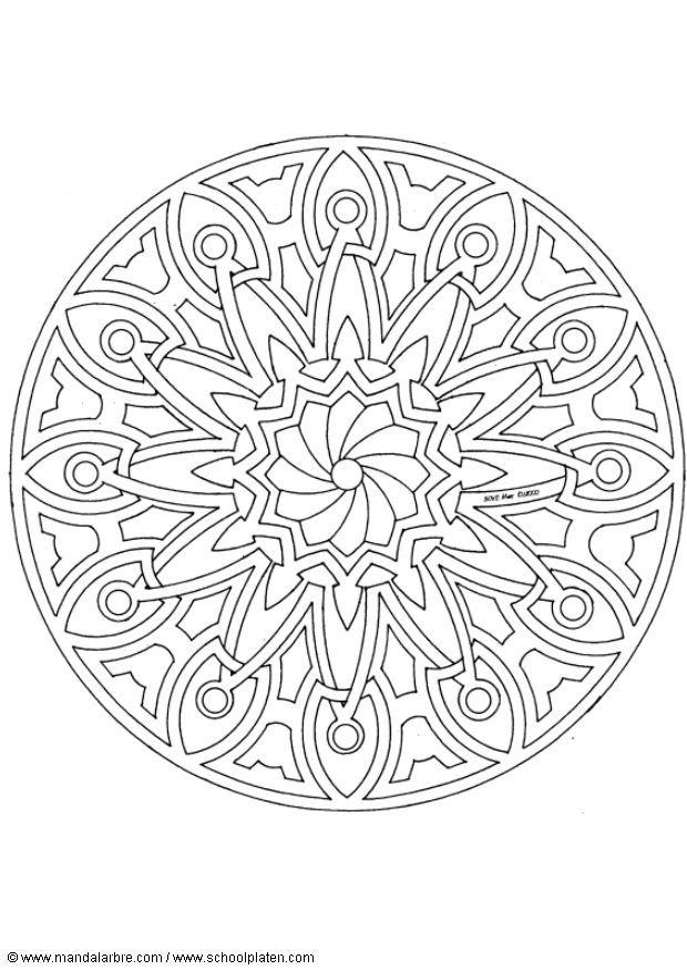 Fargeleggingsbilde mandala - 1502i