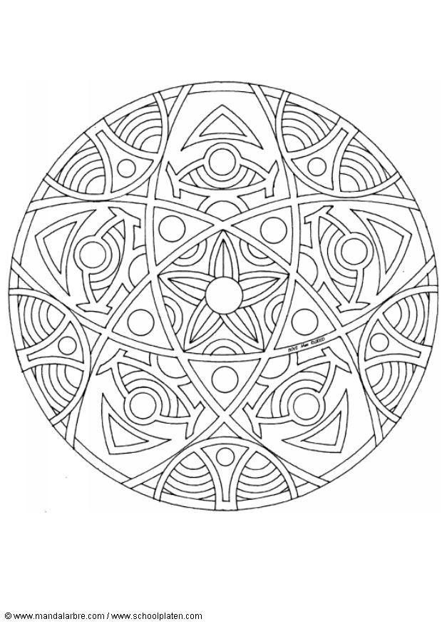 Fargeleggingsbilde mandala - 1502o