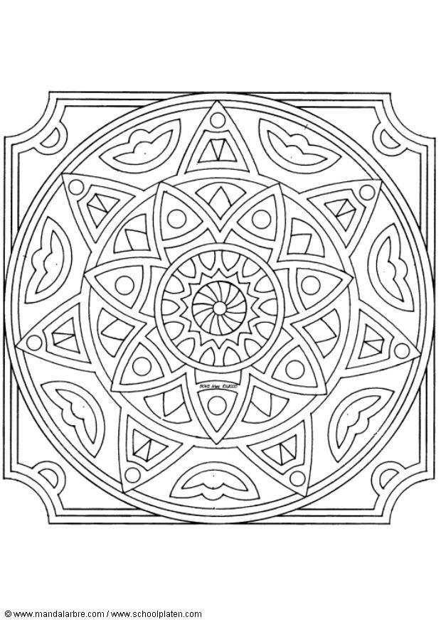 Fargeleggingsbilde mandala - 1502q