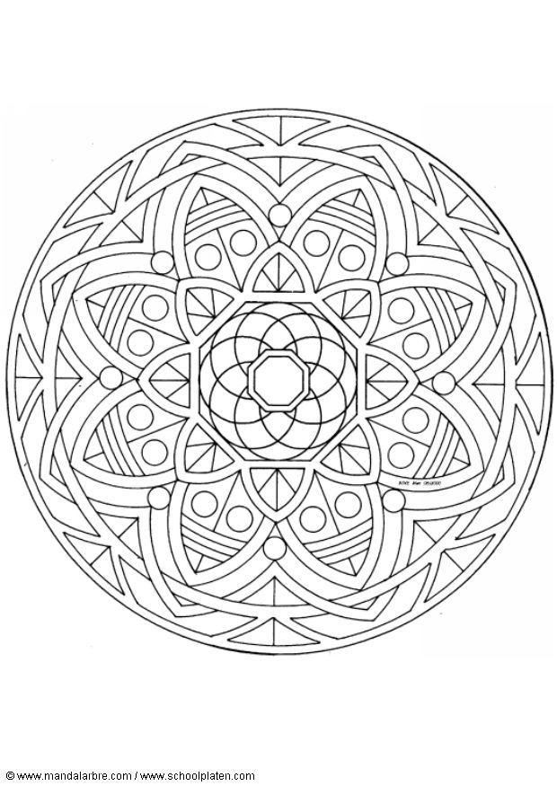 Fargeleggingsbilde mandala - 1502t
