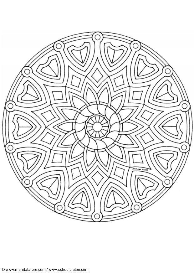 Fargeleggingsbilde mandala - 1602a