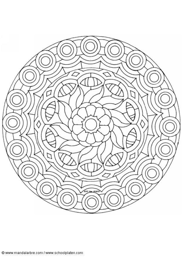 Fargeleggingsbilde mandala - 1602b