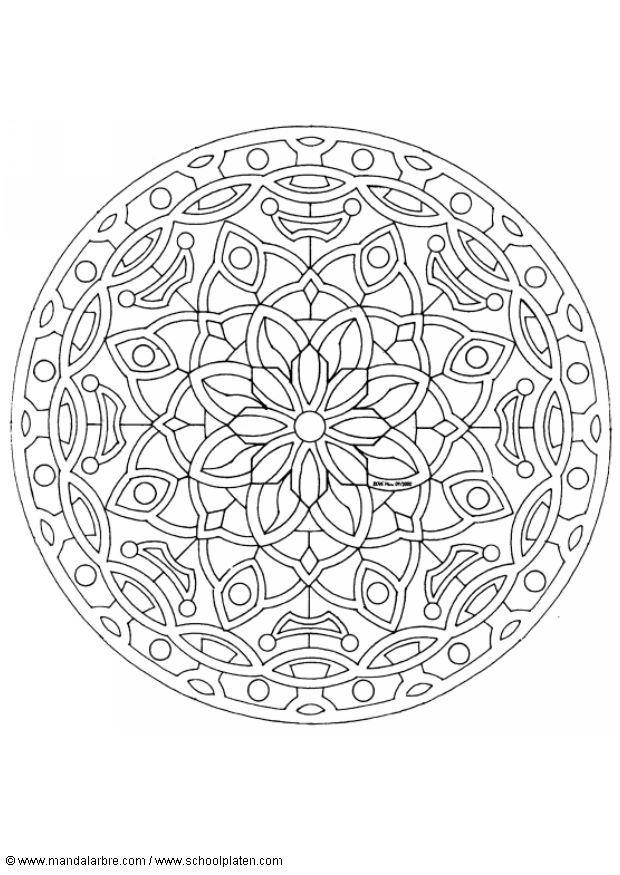 Fargeleggingsbilde mandala - 1602c