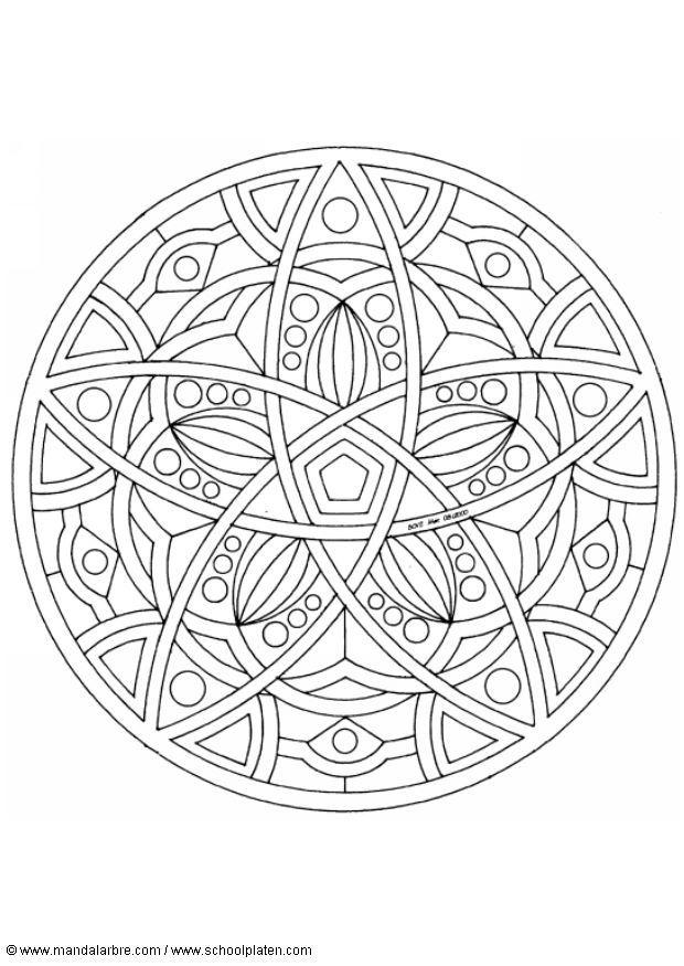 Fargeleggingsbilde mandala - 1602e