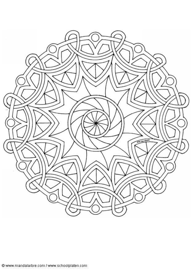 Fargeleggingsbilde mandala - 1602g