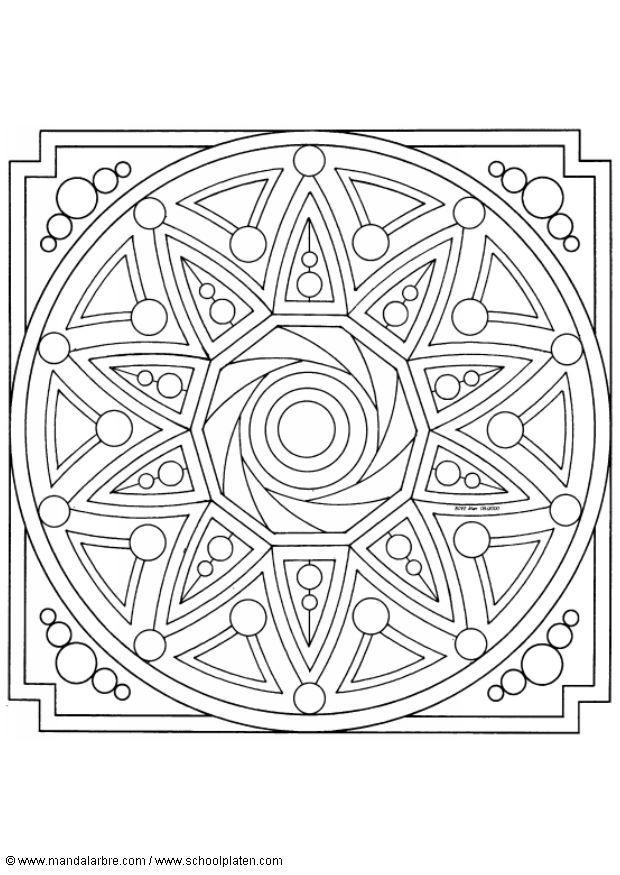 Fargeleggingsbilde mandala - 1602i