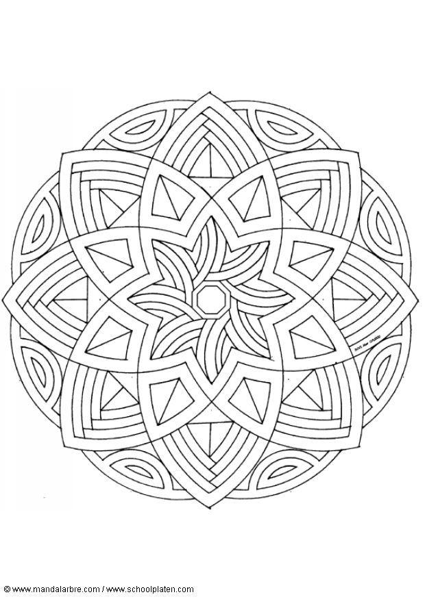 Fargeleggingsbilde mandala - 1602l