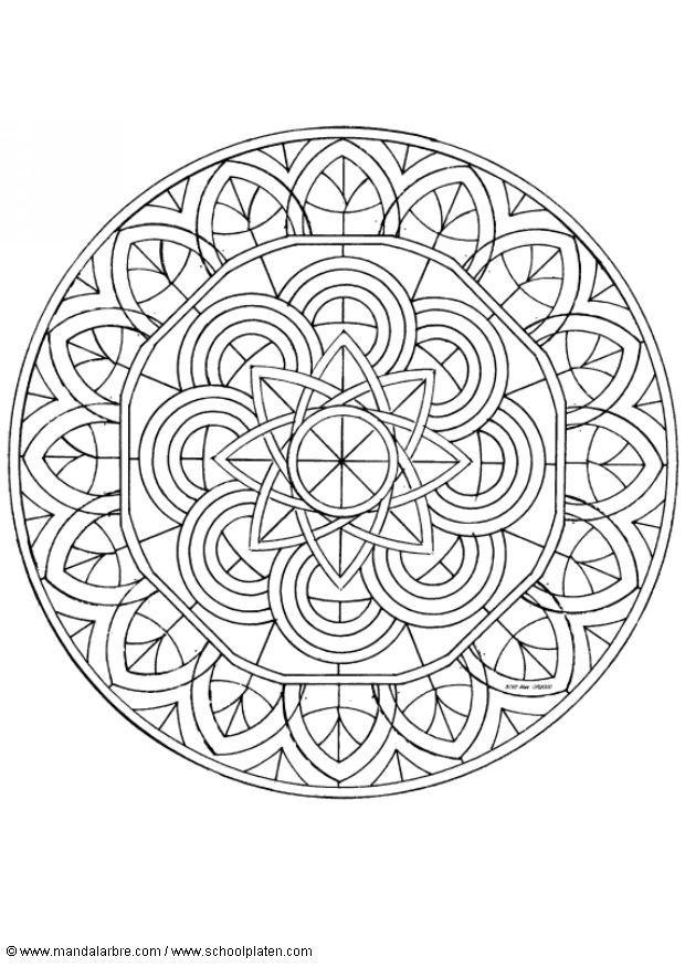 Fargeleggingsbilde mandala - 1602p