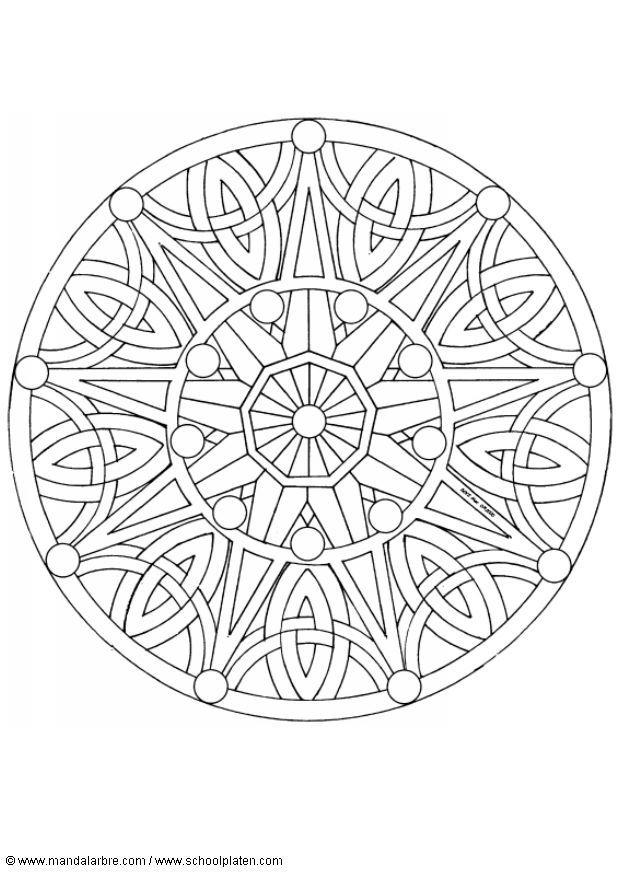 Fargeleggingsbilde mandala - 1702b