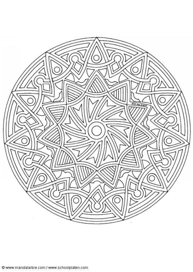 Fargeleggingsbilde mandala - 1702e