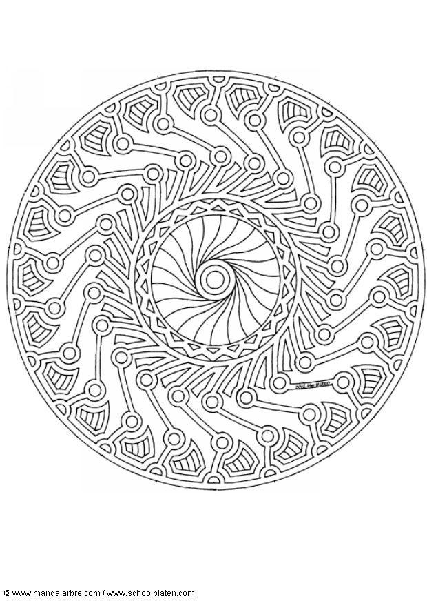 Fargeleggingsbilde mandala - 1702g