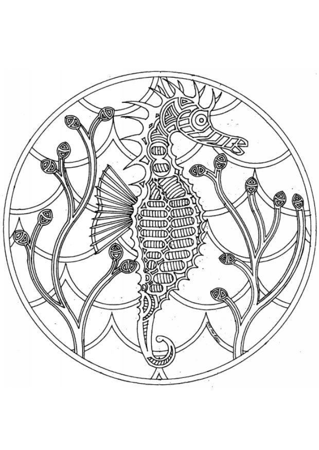 Fargeleggingsbilde mandala - 1802b