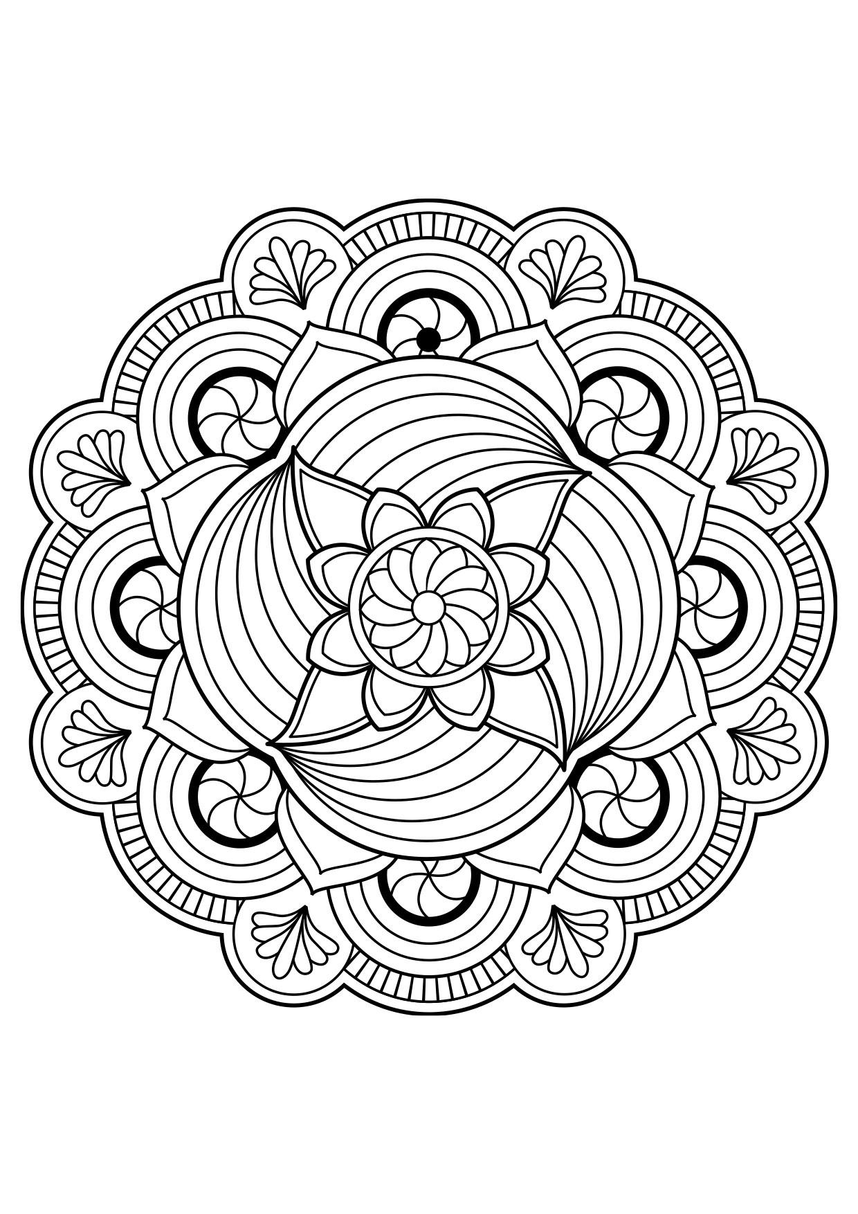 Fargeleggingsbilde mandala blomst