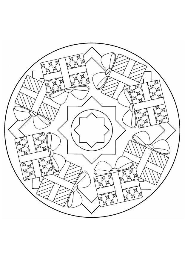 mandala jul Fargeleggingsbilde mandala jul