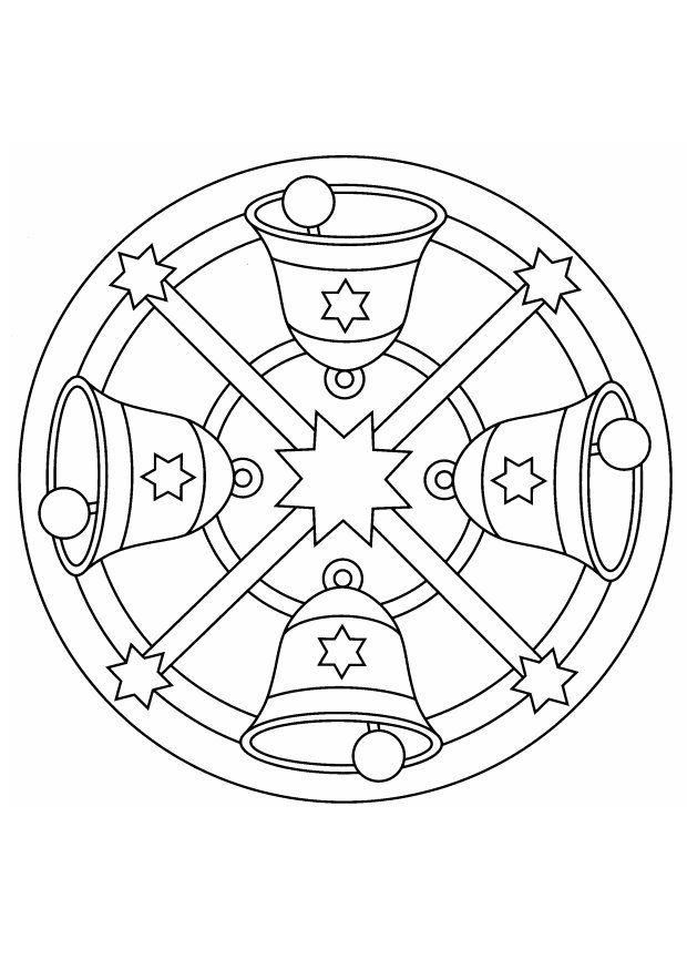 mandala jul Fargeleggingsbilde mandala jul