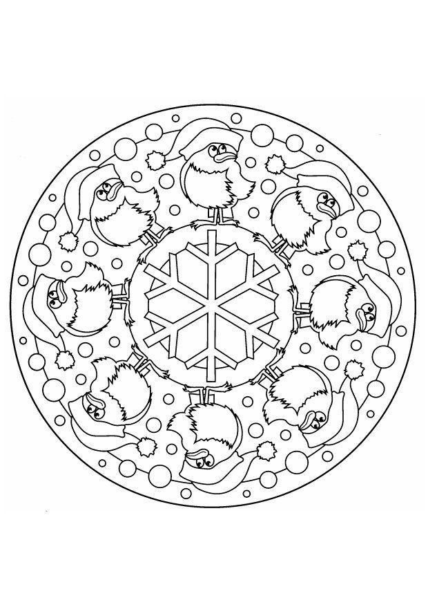 mandala jul Fargeleggingsbilde mandala jul