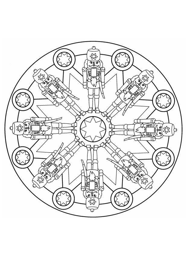 mandala jul Fargeleggingsbilde mandala jul