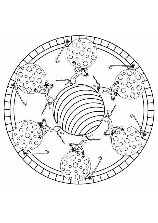 Fargeleggingsbilde mandala jul