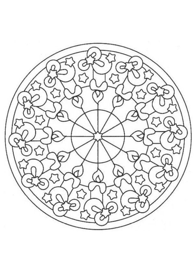 mandala jul Fargeleggingsbilde mandala jul