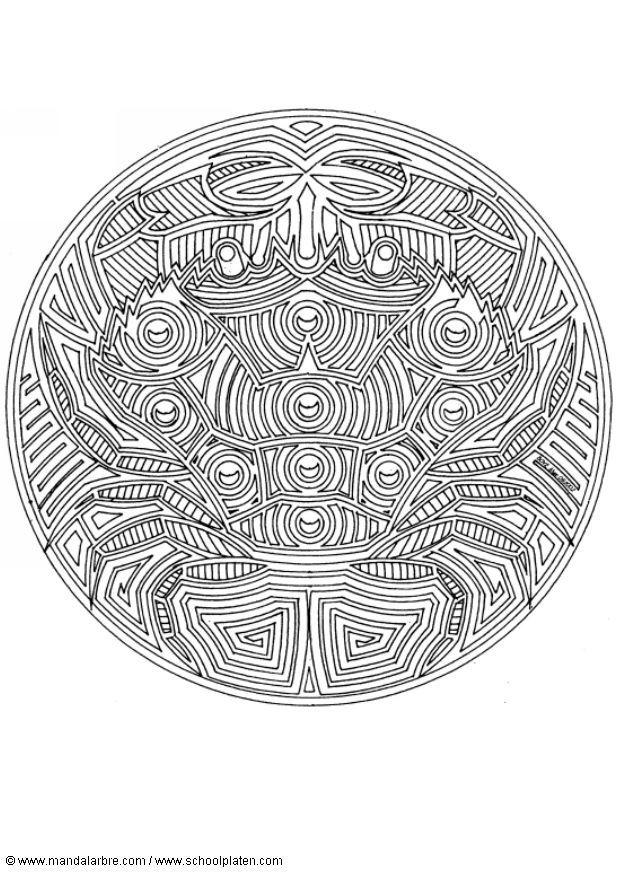 mandala - krabbe Fargeleggingsbilde mandala - krabbe