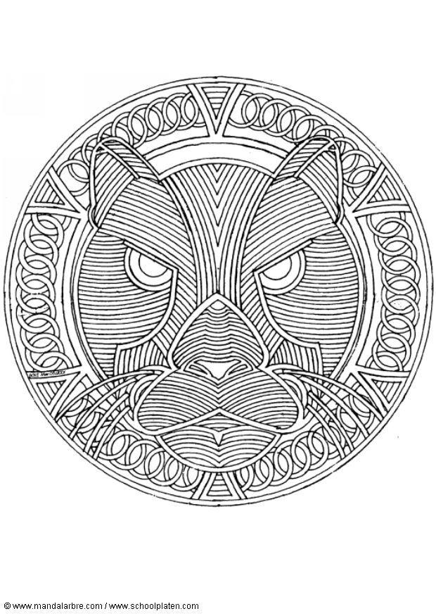 mandala - leopard Fargeleggingsbilde mandala - leopard