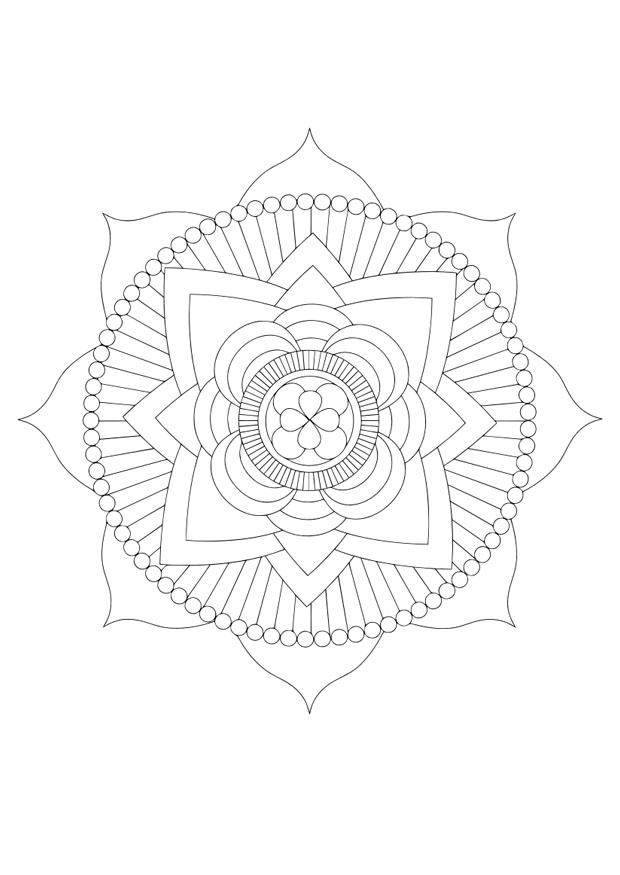 mandala - lotus Fargeleggingsbilde mandala - lotus