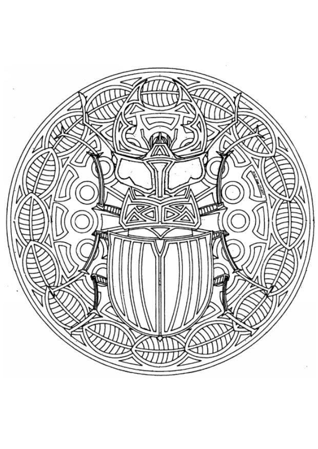 Fargeleggingsbilde mandala - skarabA©