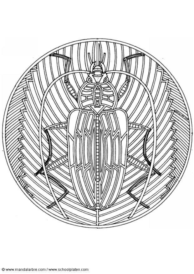 mandala - skarabA© Fargeleggingsbilde mandala - skarabA©