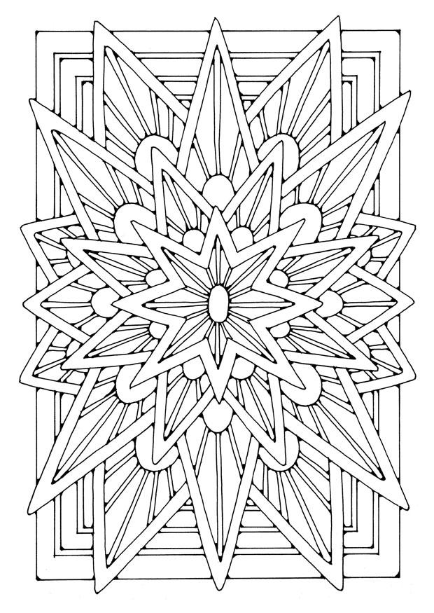 Fargeleggingsbilde mandala - stjerne