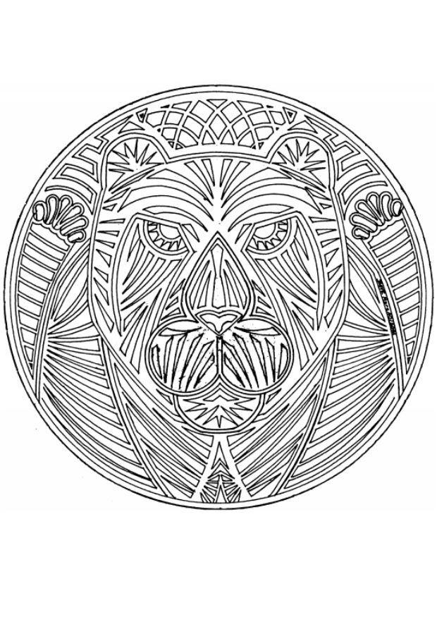 mandala - tiger Fargeleggingsbilde mandala - tiger
