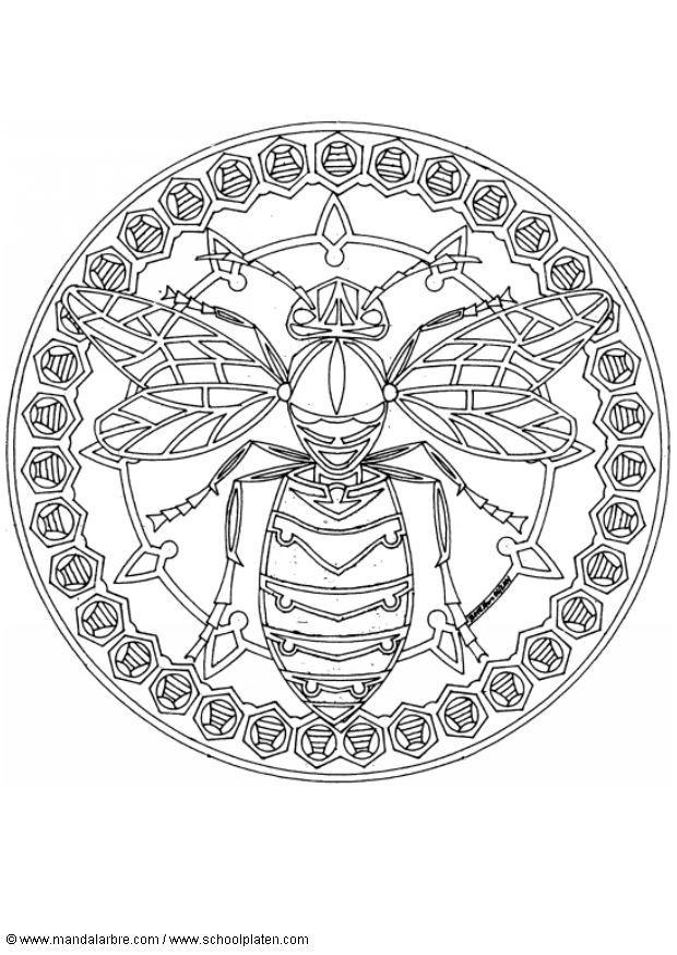 Fargeleggingsbilde mandala - veps