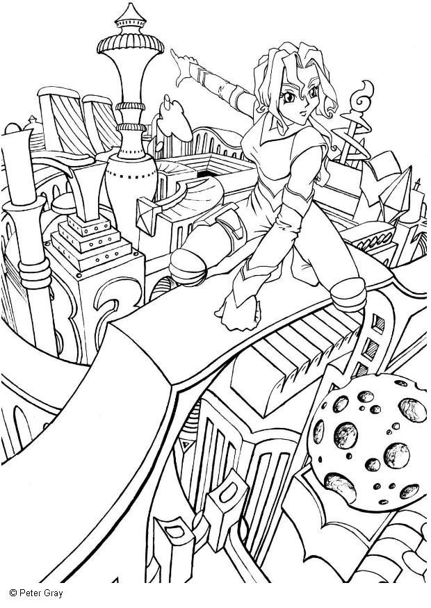 manga - fremtidens by Fargeleggingsbilde manga - fremtidens by