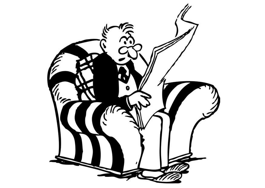mann leser avis Fargeleggingsbilde mann leser avis