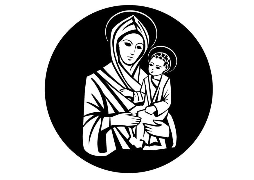 maria og jesus Fargeleggingsbilde maria og jesus