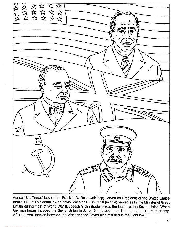 marshall 20, roosevelt, churchill, stalin Fargeleggingsbilde marshall 20, roosevelt, churchill, stalin
